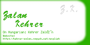 zalan kehrer business card